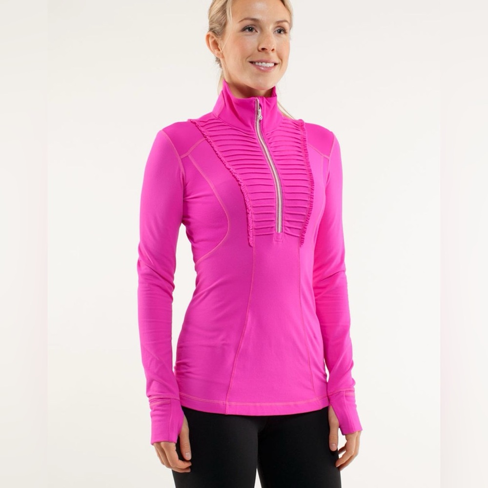 Lululemon Run Your Heart Out Half Zip Jacket Paris Pink Size 8
